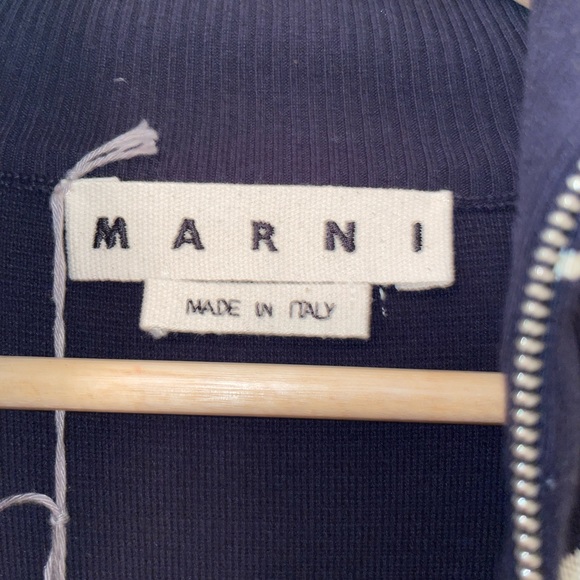 Marni 70’s Optical Tracksuit Cardigan In Ultramarine - Picture 3 of 5